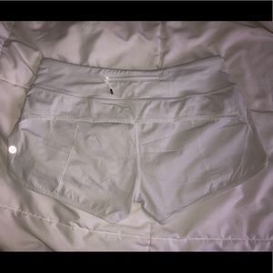 White Lululemon Speed Up Shorts